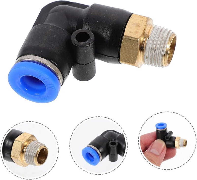 Pneumatic Right Angle Hose Quick Connector Adapter 12pcs Durable Pom Material - Image 4