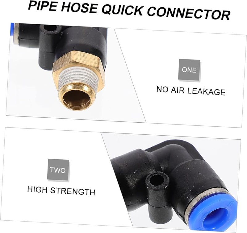Pneumatic Right Angle Hose Quick Connector Adapter 12pcs Durable Pom Material - Image 5