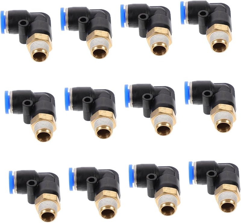 Pneumatic Right Angle Hose Quick Connector Adapter 12pcs Durable Pom Material - Image 2