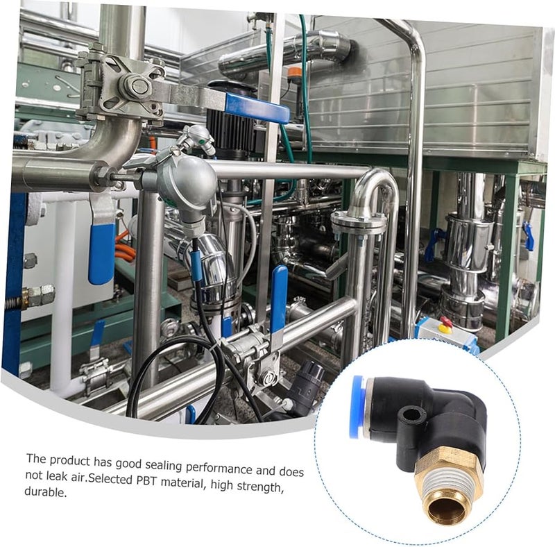 Pneumatic Right Angle Hose Quick Connector Adapter 12pcs Durable Pom Material - Image 3