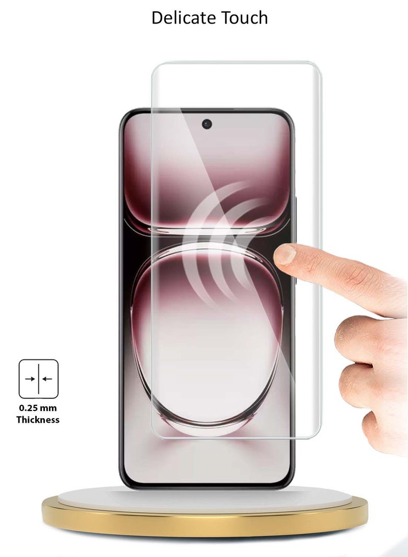 Wtech Oppo Reno12 Pro 5G 2024 Premium Curved Edges UV Full Glue Full Cover Tempered Glass Screen Protector (MSGUCN) - Clear - Image 4