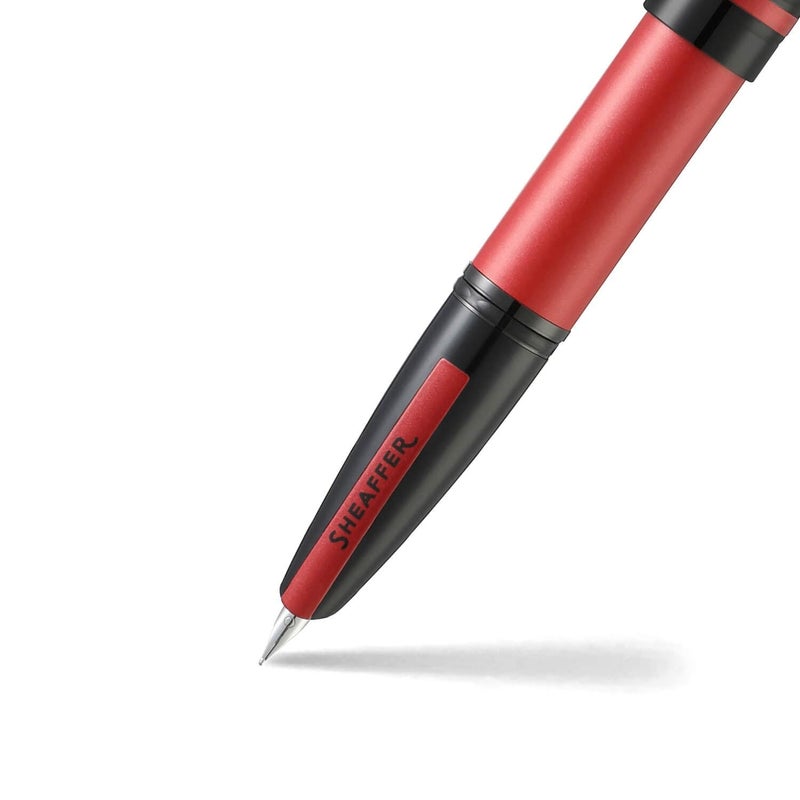 SHEAFFER قلم شيفر أيكون E9111 معدني أحمر مع تفاصيل سوداء PVD متوسط - Image 4