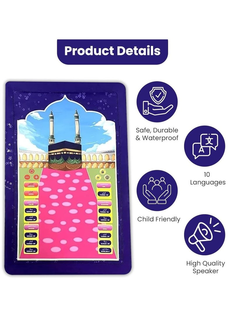 DubaiGallery Smart Islamic Prayer Mat Plus+ for Kids (Large) – Interactive Salah Learning in 10 Languages, Educational & Fun Gift, Perfect for Ramadan - Image 1