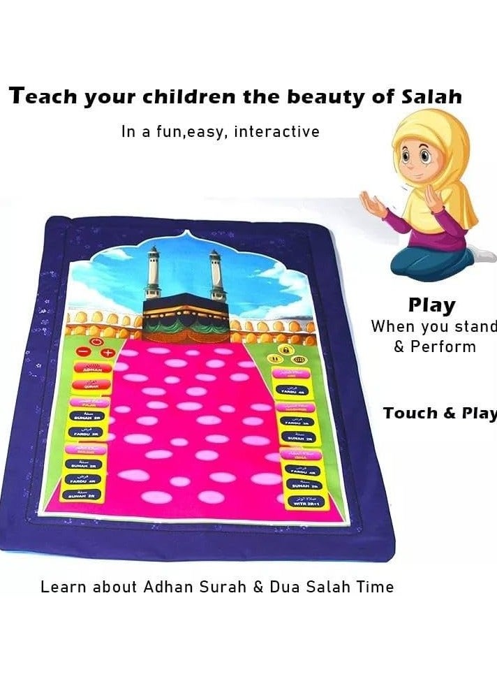 DubaiGallery Smart Islamic Prayer Mat Plus+ for Kids (Large) – Interactive Salah Learning in 10 Languages, Educational & Fun Gift, Perfect for Ramadan - Image 3