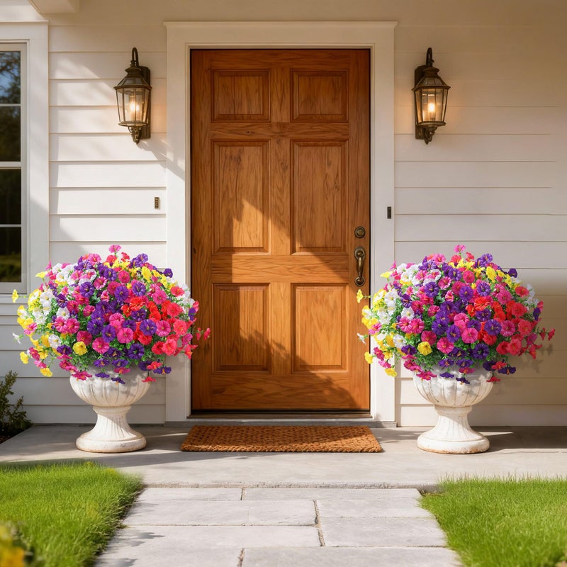 Ivydale 24 Bundles Artificial Flowers for Outdoors Spring Plants Outdoor Decor, Faux Silk Morning Glory Fake Flowers Bulk Petunias Realistic UV Resistant for Outside Porch Patio Window Garden Yard - Image 5