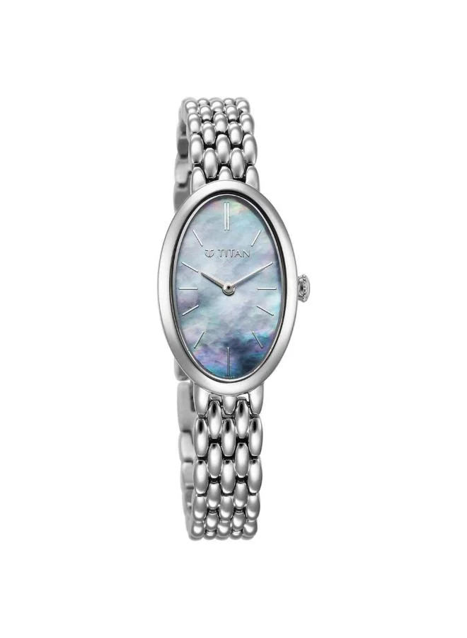 تيتان Women Analog Display Watch With Silver Stainless Steel Strap - 95246SM01