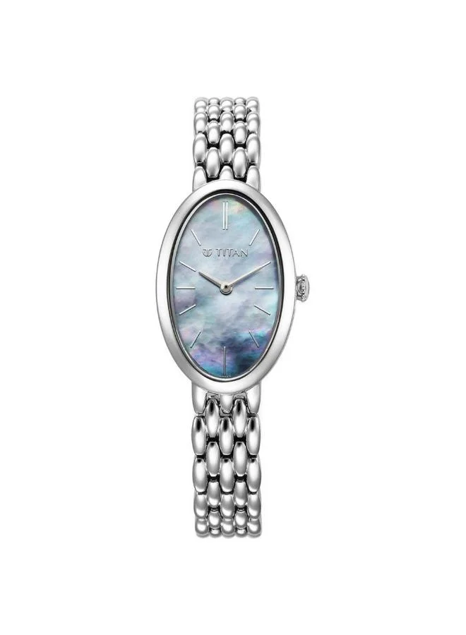 تيتان Women Analog Display Watch With Silver Stainless Steel Strap - 95246SM01