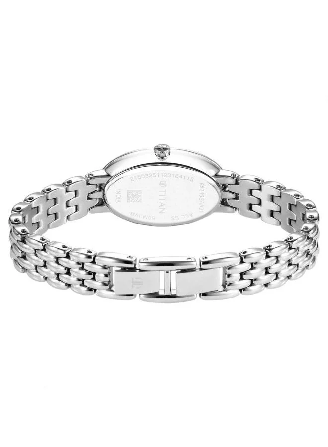 تيتان Women Analog Display Watch With Silver Stainless Steel Strap - 95246SM01
