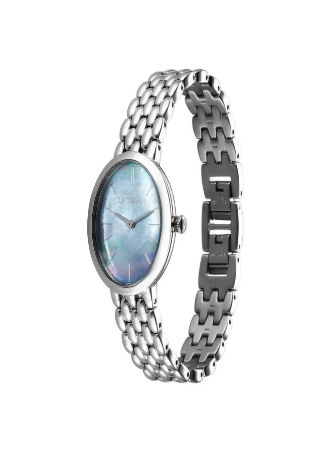تيتان Women Analog Display Watch With Silver Stainless Steel Strap - 95246SM01