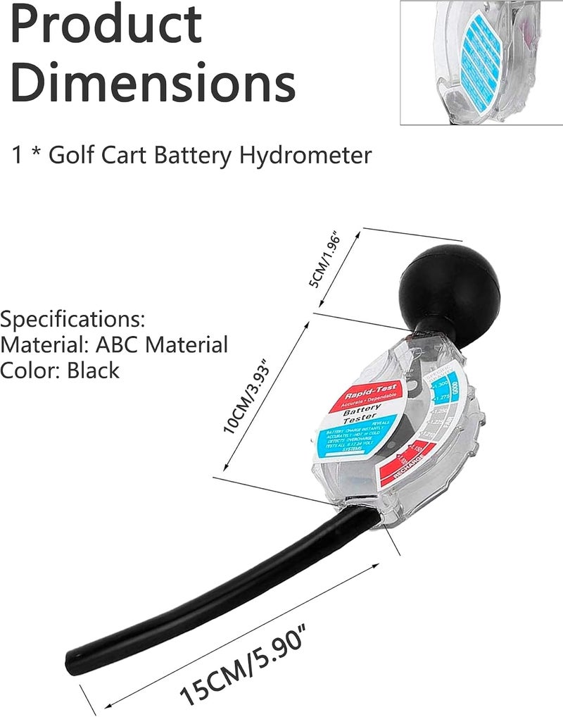 Rapid Battery Hydrometer Tester, Deep Cycle Battery Tool, Fast Detection Tool for 6V 12V 24V Golf Cart Battery System（Inhalation） - Image 2