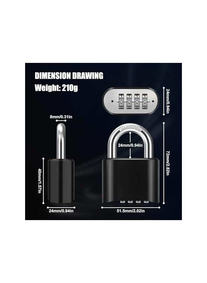 PROMASS PROMASS Combination Lock, 4 Digit Heavy Duty Combination Lock Outdoor Waterproof Padlock 1.3 Inch Shackle for Gate, Fence,Toolbox, Case, Hasp Storage, Gym Locker, Sports Locker, School Locker  - Image 5