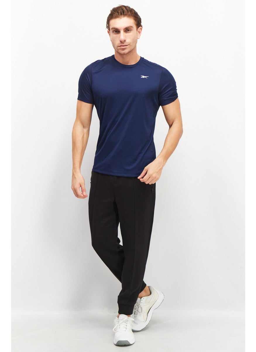 Reebok Men Sportswear Fit Short Sleeves Running T-Shirt, Navy Blue  - Image 4
