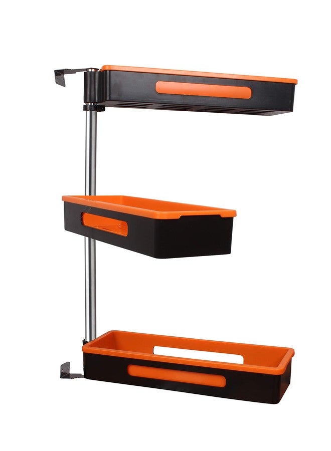 PANTH® Shelf Luxury Kitchen Spice 3-Level Rotation 180 Degrees Rugged and Durable Design Perforated, Hanging Wall Shelves,3 Tier Multi Function Aluminum Rotating Bathroom Kitchen Corner Shelves - Image 1