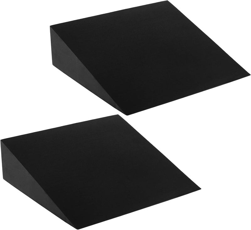 DEAYOU 2 Pack Yoga Foam Wedge, 13" EVA Foam Calf Stretch Slant Board for Lower Leg Strength Improve, Squat Wedge Incline Block for Workout, Exercise, Knee Pad, Back Support, Footrest Cushion (Black) - Image 1