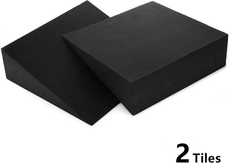 DEAYOU 2 Pack Yoga Foam Wedge, 13" EVA Foam Calf Stretch Slant Board for Lower Leg Strength Improve, Squat Wedge Incline Block for Workout, Exercise, Knee Pad, Back Support, Footrest Cushion (Black) - Image 3