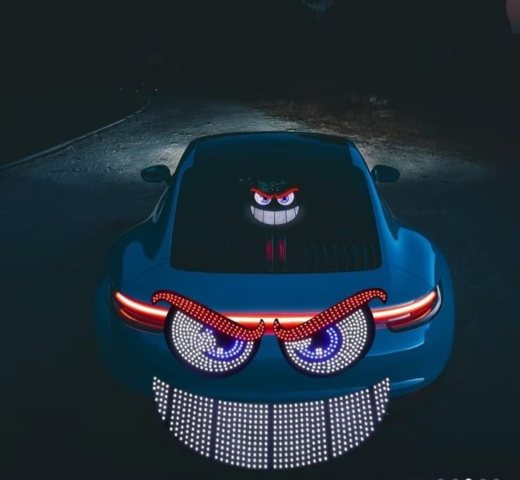 AutoBizarre Devil Eyes LED Lights for Car Windshield Led Panel with USB for Car Rear Window Universal for All Cars, Vans, Trucks, etc (Red Blue White) - Image 3