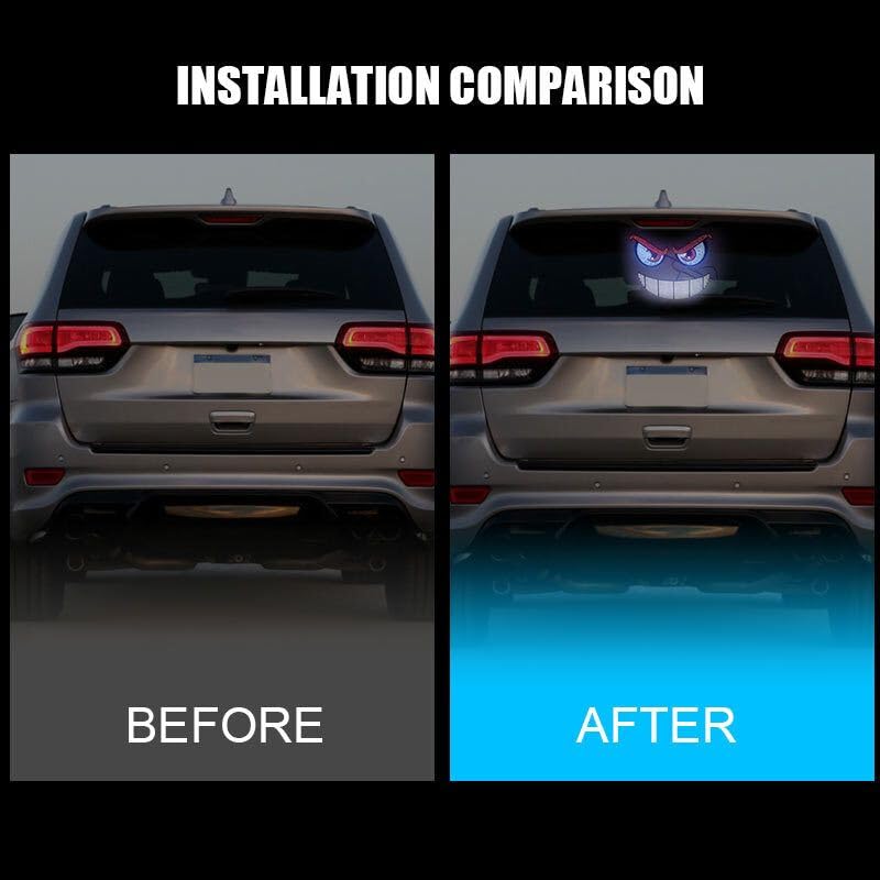AutoBizarre Devil Eyes LED Lights for Car Windshield Led Panel with USB for Car Rear Window Universal for All Cars, Vans, Trucks, etc (Red Blue White) - Image 5
