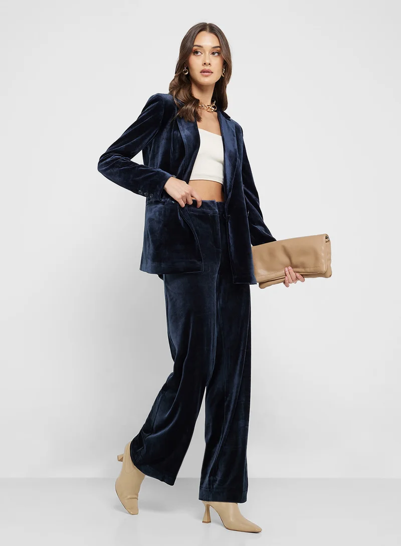 اونلي Pocket Detail Velvet Blazer