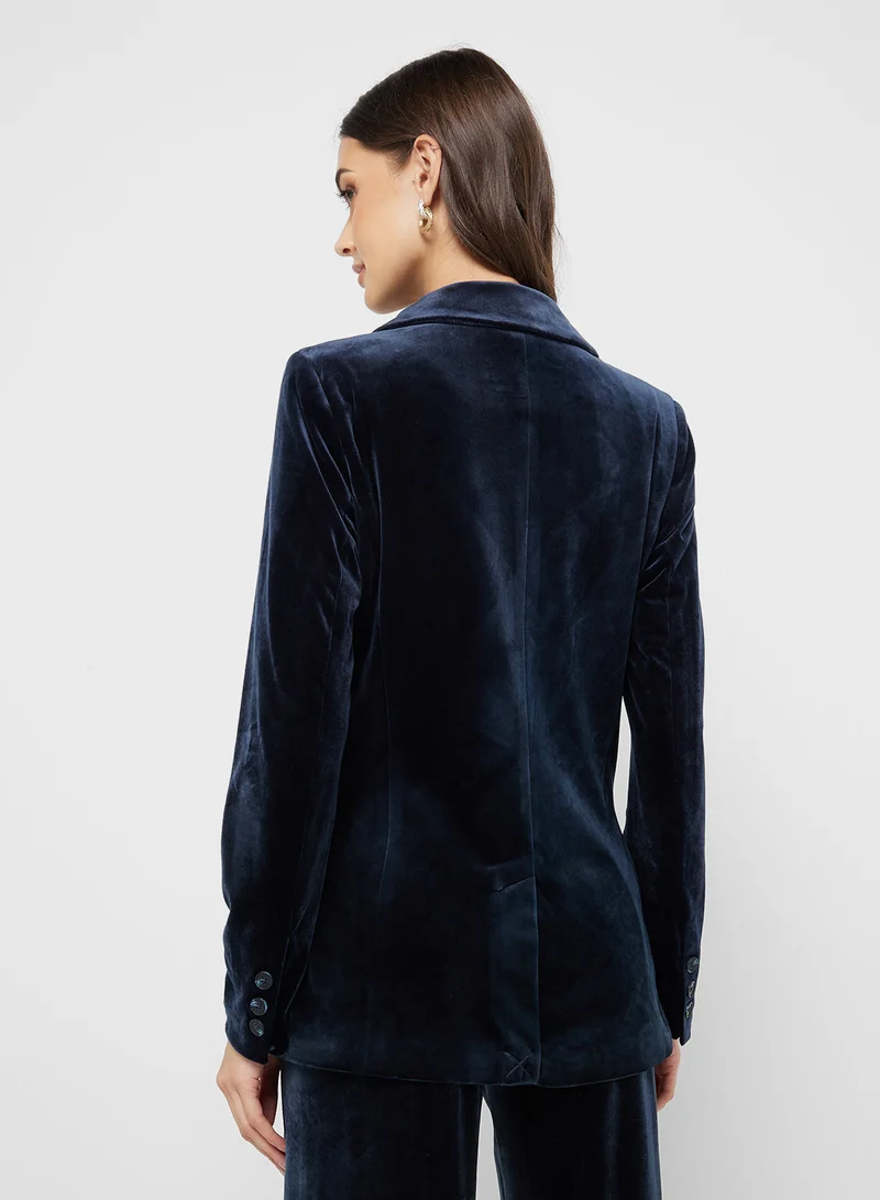 اونلي Pocket Detail Velvet Blazer