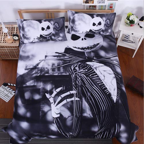 STAR FASHION StarFashion 3D Nightmare Christmas Duvet Cover Sets  Jack Decor  100% Microfiber Galaxy Bedding Set with Pillow Shams 3PCS Bedding No Comforter (Christmas  3pcs) Twin Size - Image 4