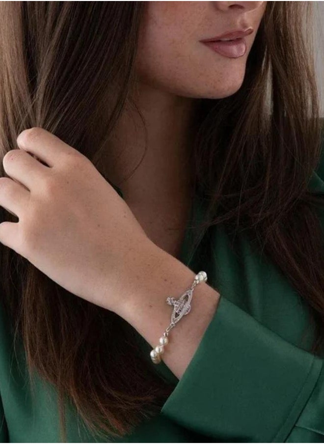 Vivienne Westwood Mini Bas Relief Pearl Bracelet  - Image 3