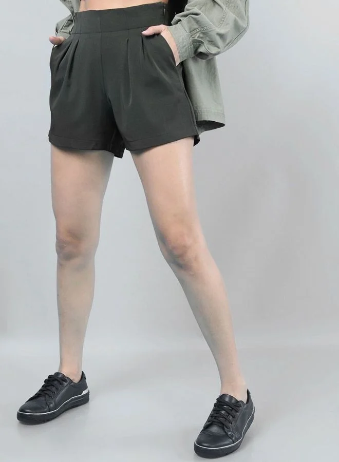 Freehand  Women Flared Solid Mid Rise Shorts for Women | Best Price UAE