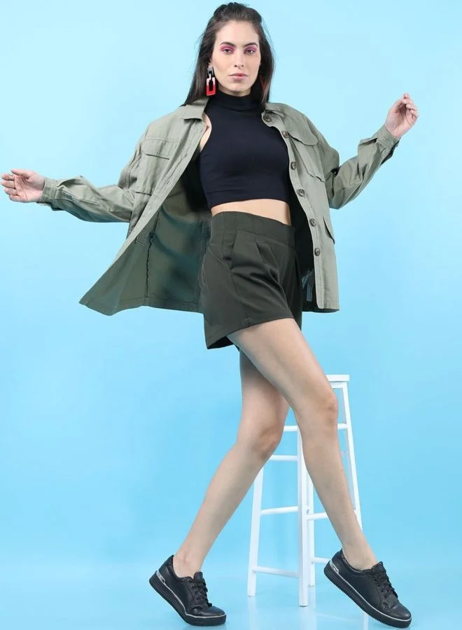 Freehand  Women Flared Solid Mid Rise Shorts for Women | Best Price UAE