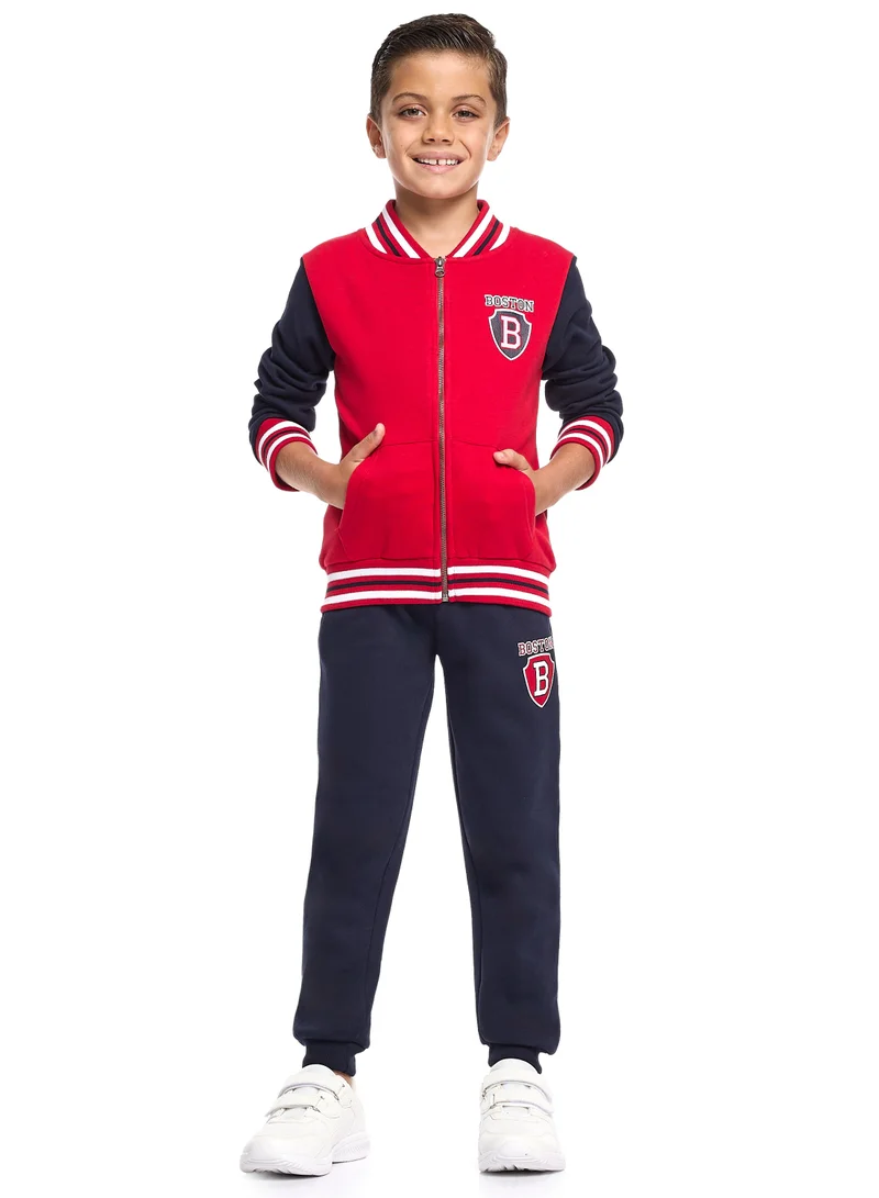 فكتور اند جين Boys’ 2-Piece Zipper Jacket &amp; Jogger Set