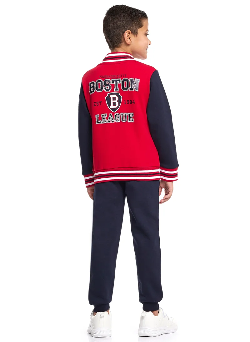 فكتور اند جين Boys’ 2-Piece Zipper Jacket &amp; Jogger Set