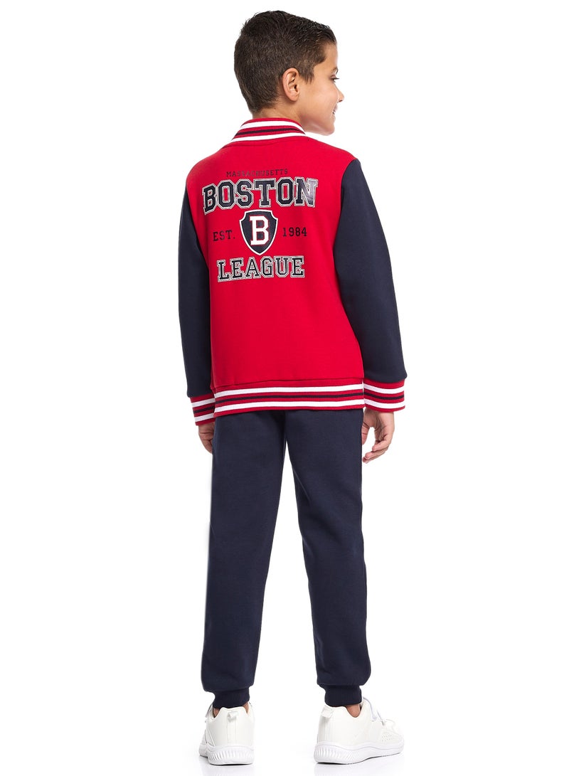 فكتور اند جين طقم جاكيت بسحاب وبنطلون رياضي للأولاد من قطعتين - Image 2