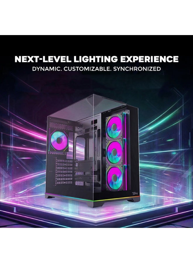 TWISTED MINDS Gaming Case, ELITE Mid Tower PC Case, Tempered Glass Side Panel, ATX / M-ATX / Mini-ITX Support, High Airflow Design | TM-ELITE-B black - Image 2