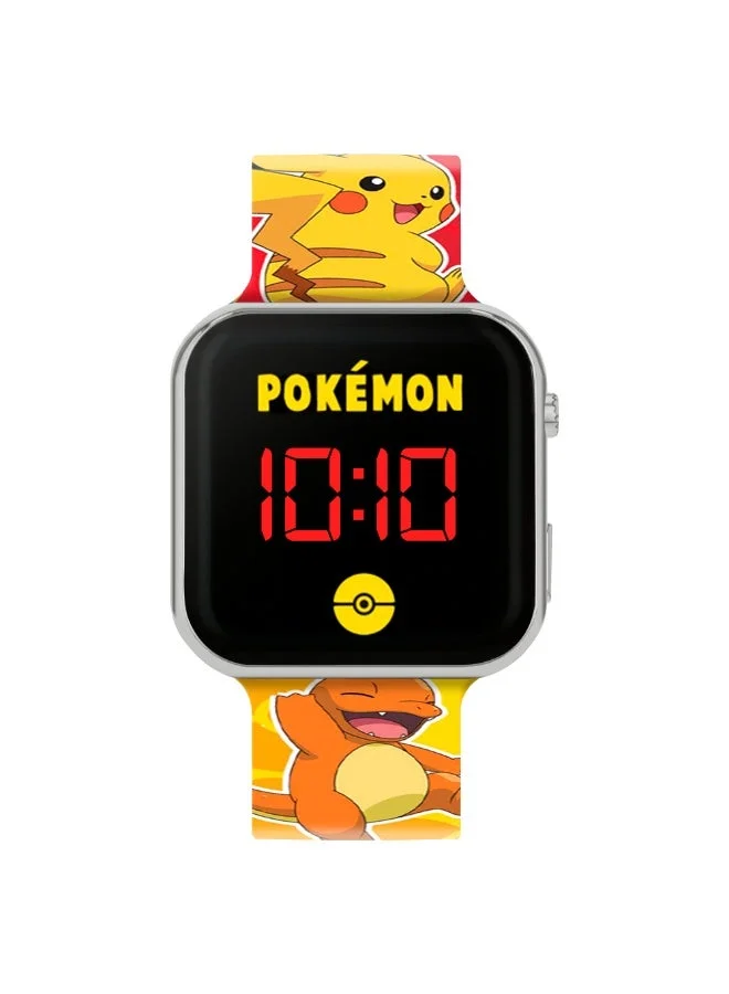 Pokemon Pokemon Orange Printed Strap LED Boys Watch - POK4435