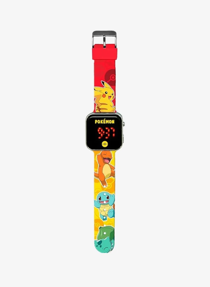 Pokemon Pokemon Orange Printed Strap LED Boys Watch - POK4435