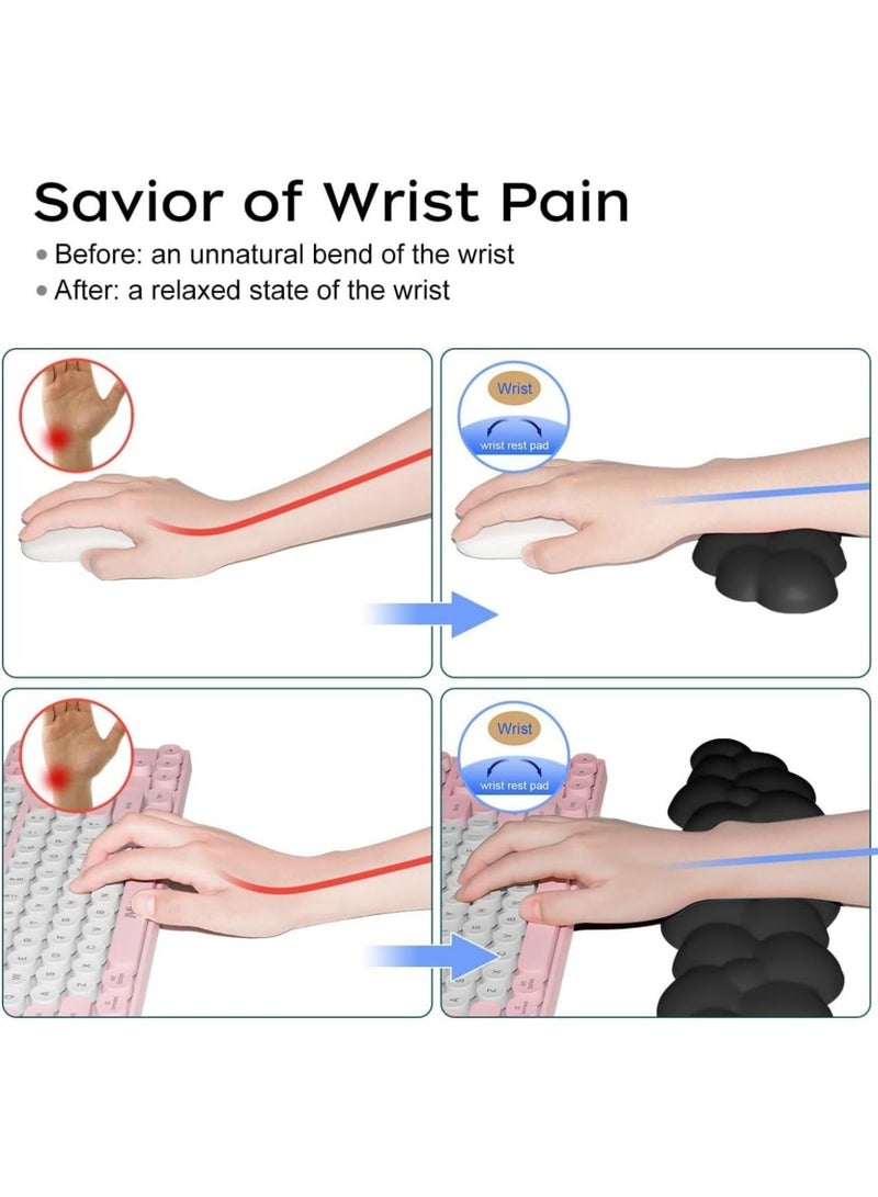 OasisLink Keyboard and Mouse Wrist Rest Set, Ergonomic, Modern Cloud, PU Leather, Memory Foam - Image 3