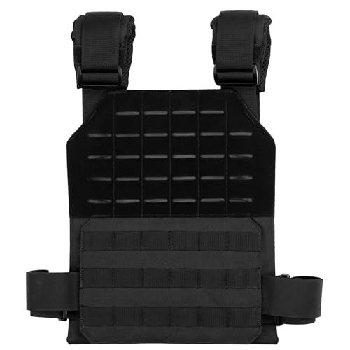 WOLF TACTICAL Simple Weighted Vest Men Womens Weighted Vest for Walking Running Training Rucking Adjustable Weight Vest, Black - Image 2