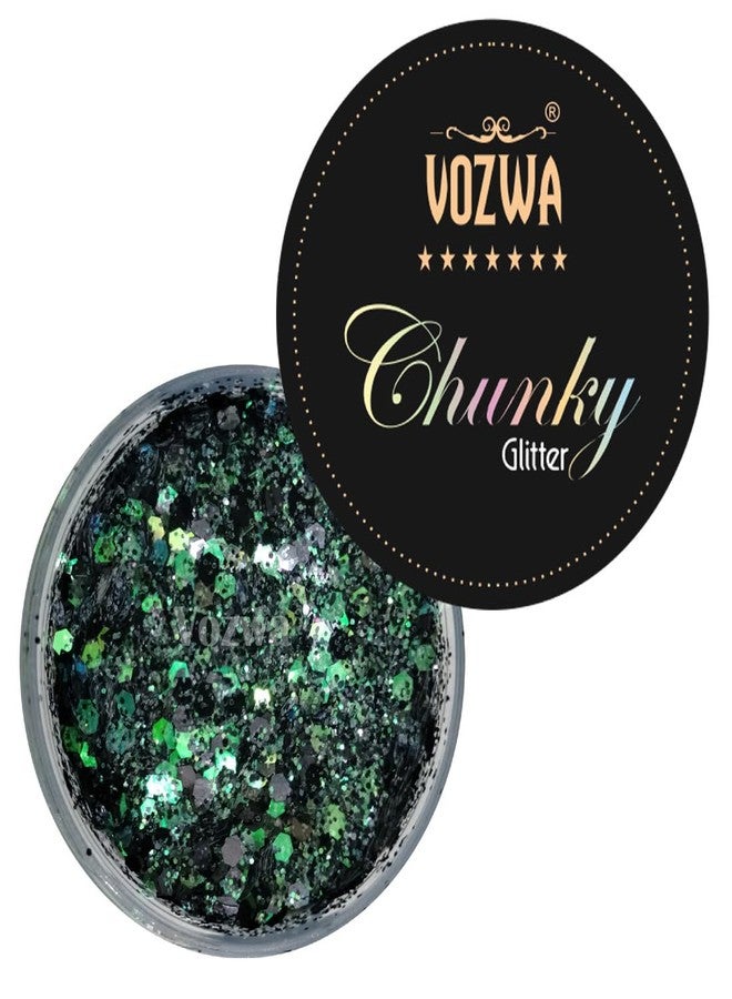 Vozwa Gradient Chunky Thick & Thin Eyeshadow Black Mix Glitter - Image 3