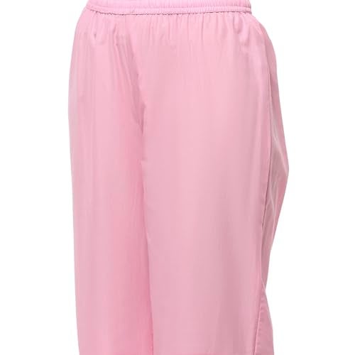 BIBA Women Pink Cotton Straight Kurta Set_38 - Image 3