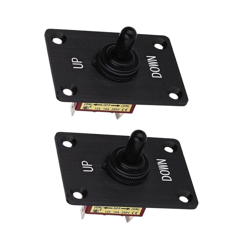 Marine Boat 12V 15A 3 Way On Momentary Toggle Tilt Trim Switch 2Pcs Black - Image 1