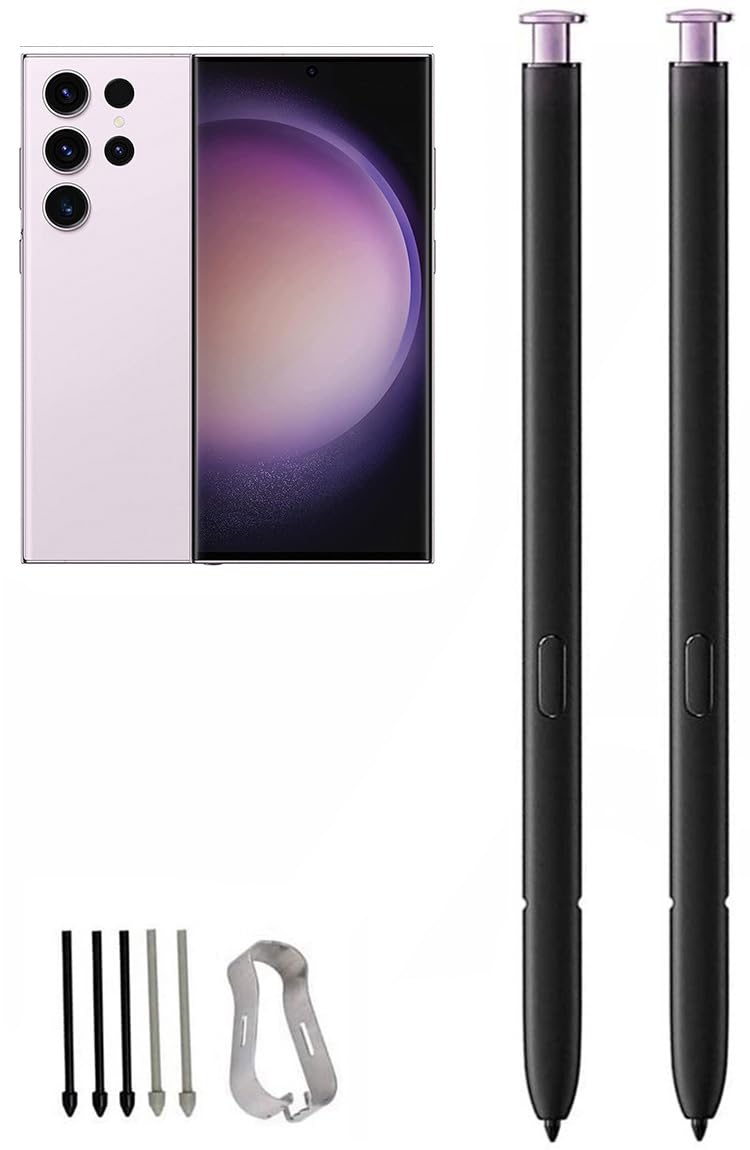Befzygwk 2 Pcs Galaxy S23 Ultra S Pen Replacement for Samsung Galaxy S23 Ultra 5G Touch Stylus Pen, S23 S Pen Without Bluetooth Replacement Tips/Nibs (Lavender) - Image 1
