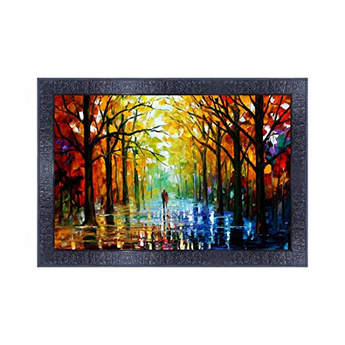 pnf Poster And Frames Hand Painted Landscape Scenery Wooden Photo Frame With Acrylic Sheet | Living Room, Bedroom | Home Decoration | Best Gifting Option (10 * 14inch,Multicolour,Synthetic) 27728 - Image 1