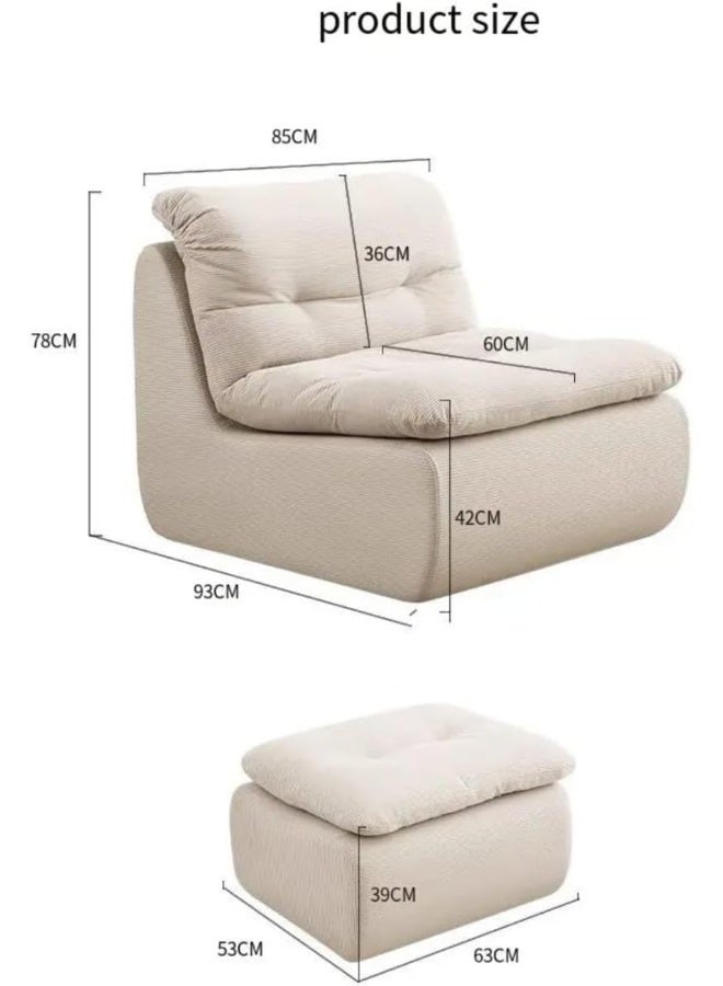 Comfortable Single Couch with Ottoman - Image 2