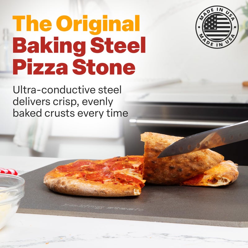 Baking Steel - The Original Ultra Conductive Pizza Stone (14"x16"x1/4") - The Original Baking Steel for Pizza & Bread for Indoor & Outdoor Use - Pre-Seasoned, Naturally Non-Stick Surface & Crack-Proof - Image 2