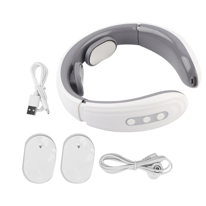 Electric Pulse Cervical Vertebra Massager Neck Shoulder Pain Relief Physiotherapy Instrument White - Image 1
