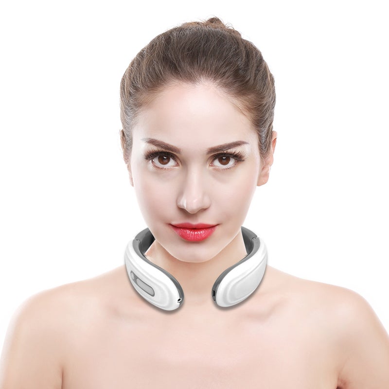 Electric Pulse Cervical Vertebra Massager Neck Shoulder Pain Relief Physiotherapy Instrument White - Image 4