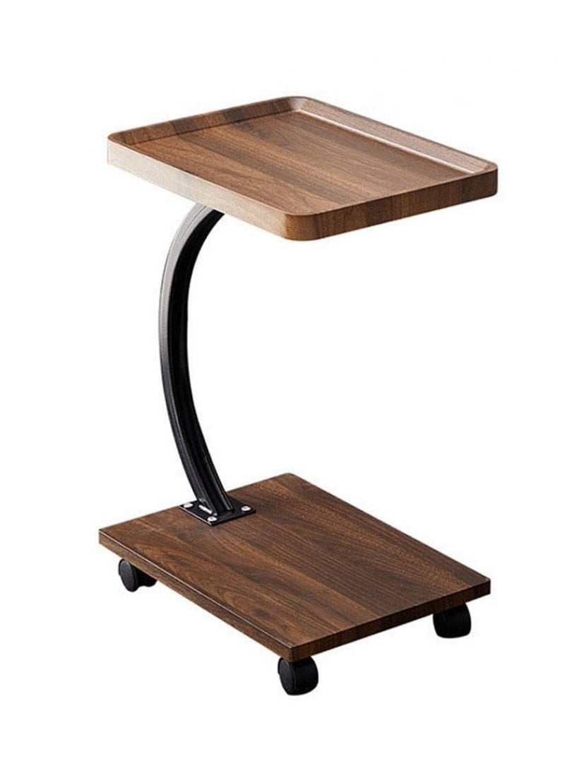 TRASSLE Sofa End Table, Narrow Side Table C Shaped Sofa Side Table with Metal Frame, Coffee Snack Couch Table for Living Room, Bedroom, Bedside - Image 2