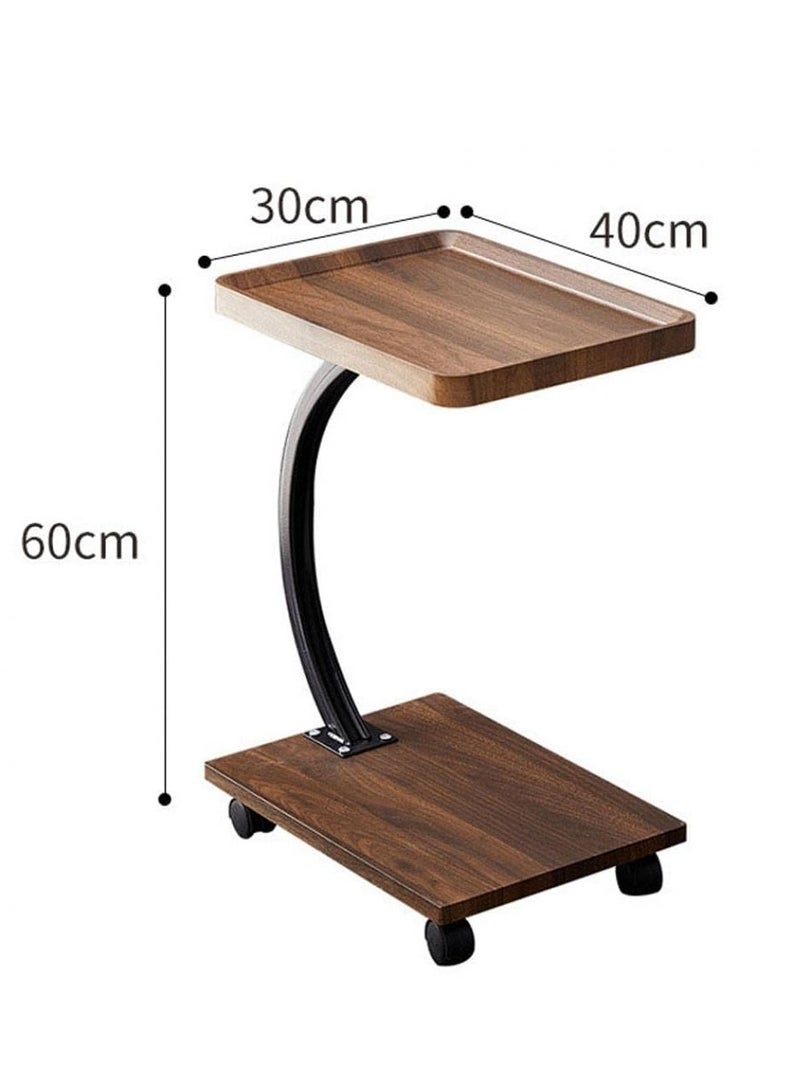 TRASSLE Sofa End Table, Narrow Side Table C Shaped Sofa Side Table with Metal Frame, Coffee Snack Couch Table for Living Room, Bedroom, Bedside - Image 3