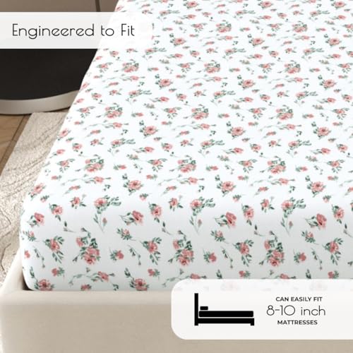 Plumora Double Bed Cotton Bedsheet Queen Size 90x100, 100% Pure Cotton Bed Sheet with 2 Pillow Covers, 240 TC Soft Breathable Floral Design – (Orange Floral) - Image 4