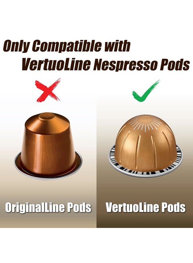 Deco Brothers Vertuoline Pod Holder Drawer with Adjustable Divider, Compatible with Nespresso 40 Small or 20 Large Capsules Coffee Bar Station, Wood Top Stand with Side Storage for Accessories, Black - Image 4