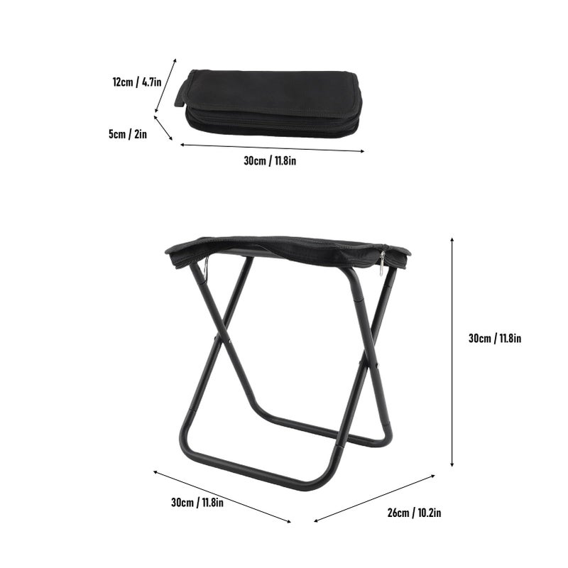 Compact Folding Stool Lightweight Oxford Fabric Camping Chair 286 6lb Capacity Portable Seat For Outdoor Fishing Hiking - Image 3