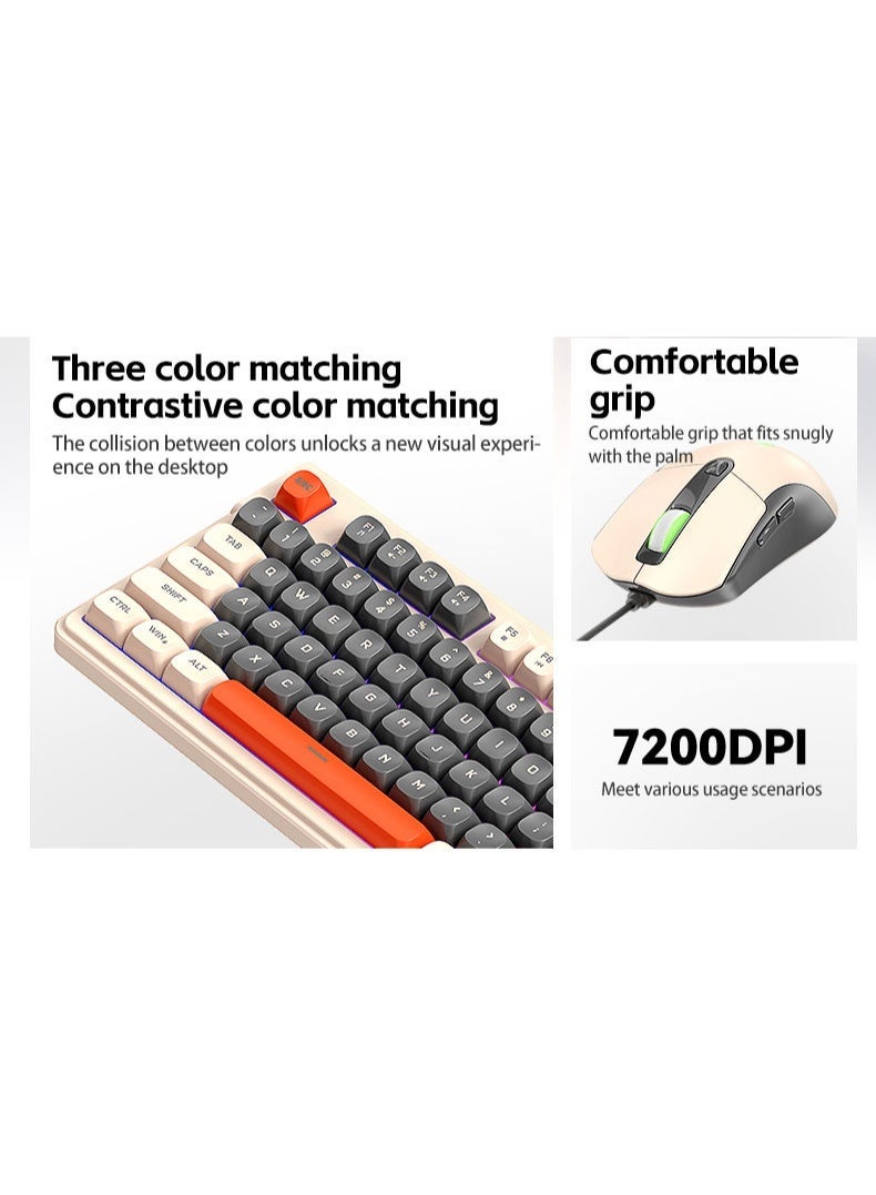 TWOLF TF330 98 Keys Mix Colors Wired Gaming Mouse Keyboard Combination Backlit Gaming Keyboard Mixed Color Backlit 7200DPI Mouse - Image 3